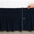 thumbnail image 3 of PiccoCasa Polyester Wrap Around Dust Ruffle Bed Skirt 15" Drop for Queen Size Bed, Navy Blue, 3 of 7