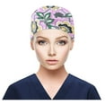 thumbnail image 2 of Bonnet de Sarrau avec Boutons, Bonnet Bouffant avec Bande Anti-Sueur pour Femmes et Hommes, 2 of 3