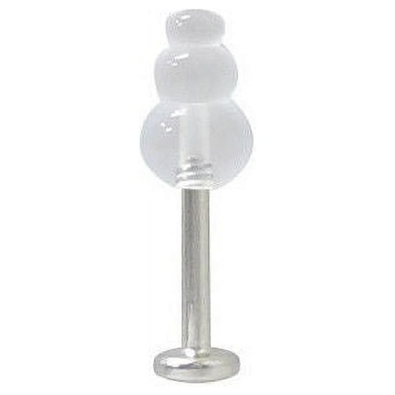 Labret Monroe Surgical Steel with Clear UV Acrylic Bead (18 Gauge)