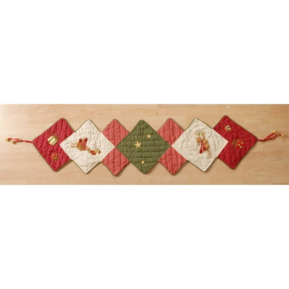 Reindeer Quilted Table Runner 16.5" x 70"