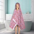 thumbnail image 6 of Pink Cartoon Unicorn Dessert Pattern Hooded Bath Towel，50"x30" for Ages 3 To 12 Kids, Quick Dry Lightweight Soft Microfiber Hood Beach Towel Cover Up for Kids, 6 of 7