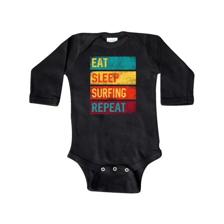 

Inktastic Surfer Gift Eat Sleep Surfing Repeat Gift Baby Boy or Baby Girl Long Sleeve Bodysuit