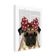 thumbnail image 2 of Trademark Fine Art 'Pug with Red Spotty Bow On Head' Canvas Art by Fab Funky, 2 of 3