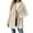 Beige, variant on Womens Button Down Fleece Jacket with Hood Oversized Long Sherpa Hoodie Fuzzy Jackets Warm Teddy Coat Fall Winter Outerwear