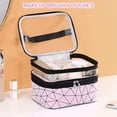 thumbnail image 3 of Double Layer Makeup Bag with Separate Pocket, Travel Organizer for Cosmetic Brush Lipstick (Waterproof, Large Capacity), 3 of 5
