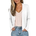 thumbnail image 2 of Homenesgenics Jackets for Women Plus Size 2026 Short-Sleeve Knit Top Elegant Simple and Versatile Spring/Fall Knit Cardigan and Shawl White S, 2 of 9