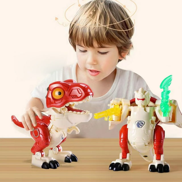 Juguete robot transformable de dinosaurio de aleación | Modelo 2 en 1 de dinosaurio a robot con armas | Exhibición de simulación para niños a partir de 4 años