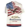 thumbnail image 5 of mgoYE 250th Anniversary USA Button Shirt Men Men American Flag 250th Anniversary Commemorative Tee, Crew Neck Loose Fit Daily Tee(White,M), 5 of 6