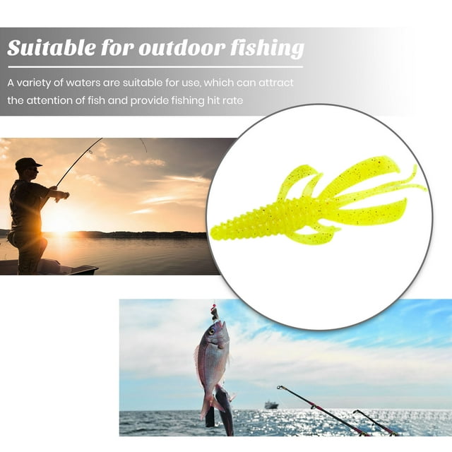 LJNYFDC Artificial Baits Fishing Baits 10Pcs Bright Color Highly Simulated Design Soft Texture High Toughness Colorful Soft Lures Bionic Baits