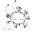 thumbnail image 2 of Tobilleras de turquesa, pulseras de tobillo de estrella de mar, cadena de pie de concha, joyería para mujeres y niñas, 2 of 4
