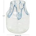 thumbnail image 3 of DecMode 10" Abstract Cream Glass Vase with Wavy Blue Design, 3 of 9