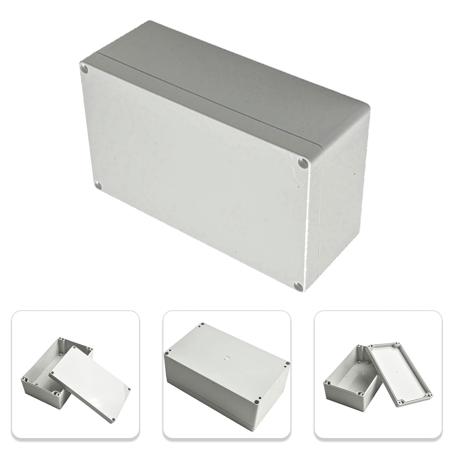 ABS Waterproof Junction Box Electronics Project Enclosure IP67 Rated Plastic Electrical Box with Screws Multiple Sizes for DIY Projects Outdoor Use White