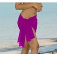 thumbnail image 2 of HAPPY BAY Women's Sarongs Coverups Women's Beachwear Summer Swimsuit Short Beach Wraps Skirt Swimwear Bikini Cover-ups Swim Cover up Bottom One Size Plain, Dark Purple, 2 of 5