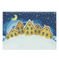 thumbnail image 1 of Winter Cutting Board, Cartoon Illustration of a Snowy Nighttime Scene, Decorative Tempered Glass Cutting and Serving Board, in 3 Sizes, by Ambesonne, 1 of 2