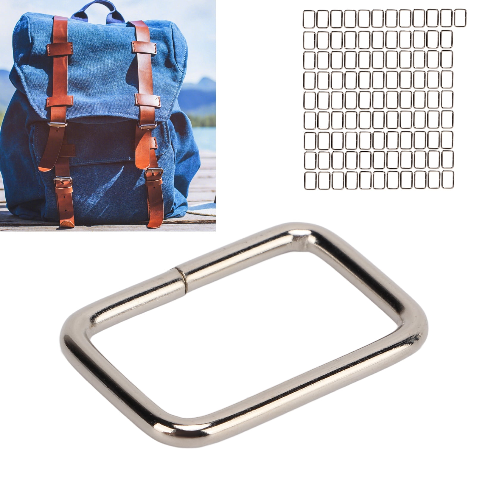 100 Pcs Sac Sac À Main Mousqueton 2/8x25x15MM Rectangle Métal