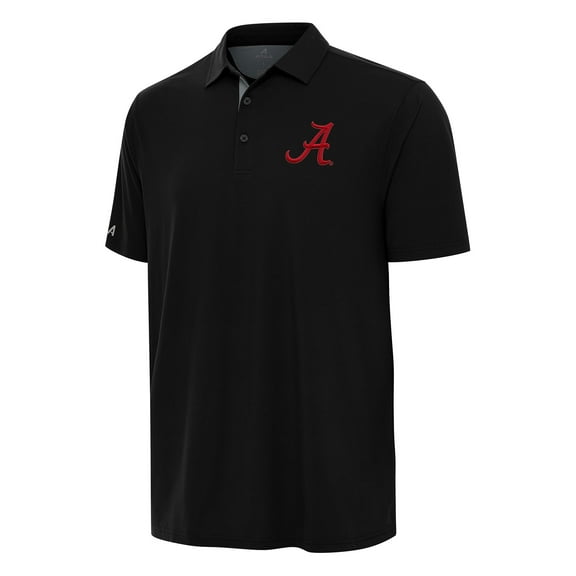 Men's Antigua Black Alabama Crimson Tide Era Polo