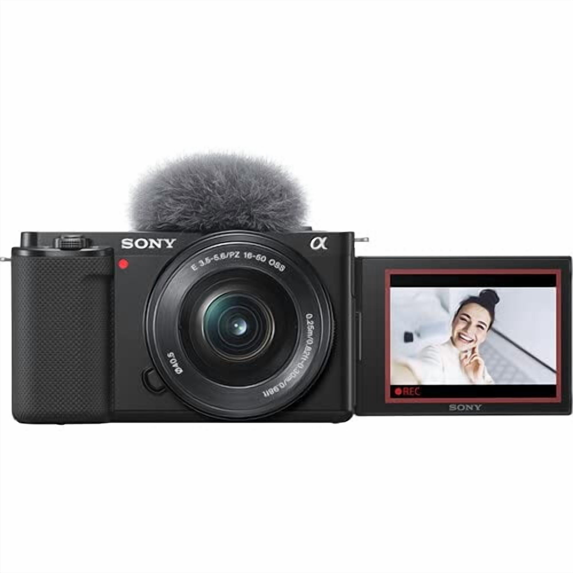 Sony ZV-E10 + 16-50mm Lens, LED Light, Microphone, 64GB, U-Grip
