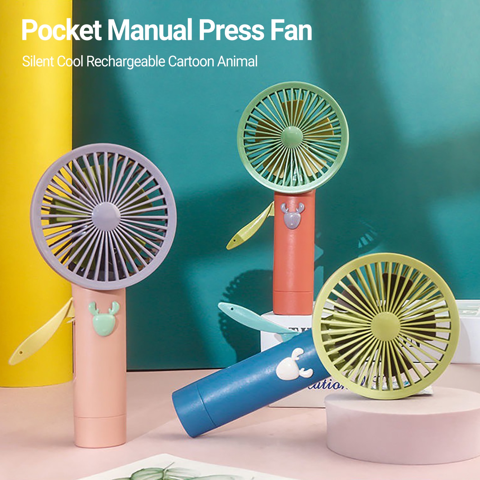 Bluethy F30 Mini Fan Silent Cool Rechargeable Cartoon Animal Office