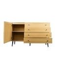 thumbnail image 6 of Resenkos Mid-Century Modern Wood Kitchen Buffet Sideboard, Entryway Serving Storage Cabinet, Oak, 6 of 10