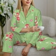 thumbnail image 6 of Yiaed Cute Poodle Dog Print Pajamas Women's Long Sleeve Sleepwear Soft Button Down Loungewear Pjs Lounge Set Nightwear Womens Pajama Pants-Large, 6 of 7