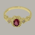 thumbnail image 6 of LBG British Made 14k Yellow Gold Natural Pink Tourmaline & Opal Womens Statement Ring - 33 size options - Size 10.5, 6 of 8