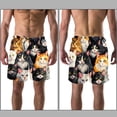 thumbnail image 3 of luoweisi Men's Beach Shorts Quick Dry Swim Trunks with Mesh Lining Cartoon Cat M, 3 of 5