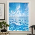 thumbnail image 4 of Blue Summer Beach Semi Sheer Curtains Drapes for Living Room, Bedroom, French Doors Window 54 Inches Long, Seaside Ocean Coastal Nautical Rod Pocket Chiffon Curtain Drapery Voile Draperies Panel, 4 of 6