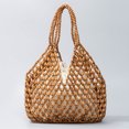 thumbnail image 2 of Bolso de mano tejido a mano para mujer, nuevo diseño 2024, bolso de mujer ahuecado, bolso de hombro tipo cubo informal y moderno, 2 of 5