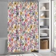 thumbnail image 6 of Spring Botanical Shower Curtain Set, Waterproof Shower Curtains for Bathroom, Watercolor Floral Flowers Country Vintage Washable Fabric Bath Curtain for Bathtub Decoration with Hooks 54x78 Inches, 6 of 9
