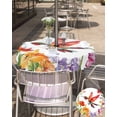 thumbnail image 5 of Fsddascl Spring Floral Outdoor Tablecloth - 60 Inch Round Dining Table Cover, Pastoral Summer Botanical Flowers Birds Waterproof Outdoor Table Cloth with Umbrella Hole & Zipper for Picnic/Patio, 5 of 7