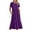 Purple, variant on LYEAA Short Sleeve Womens Dresses with Pockets Casual Plus Size Elegant Loose Tiered Long A Line Dresses Crewneck Solid Fashion Flowy Summer Beach Vacation Comfortable Dresses Purple S