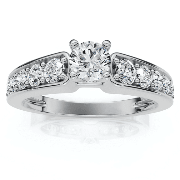 Pompeii 1 ct Diamond Engagement Ring 14K White Gold Channel Set (G/H,SI1-SI2)