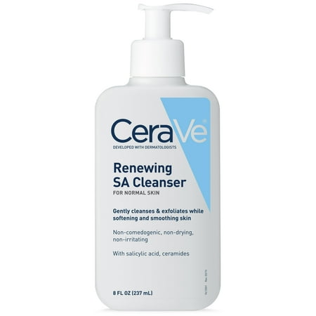 CeraVe Renewing SA Face Cleanser for Normal Skin, 8 (Best Cleansers For Rosacea Skin)