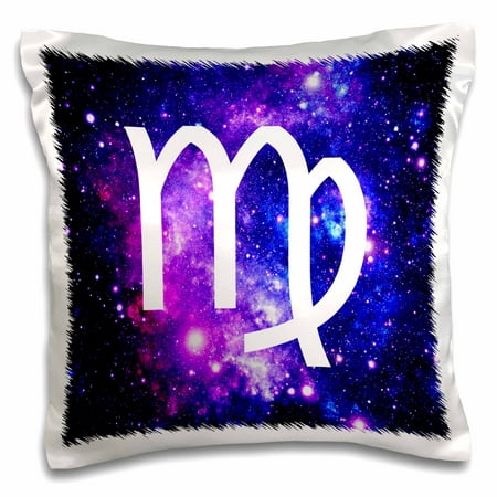 3dRose Virgo star sign on purple space background - zodiac horoscope symbol, Pillow Case, 16 by