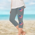 thumbnail image 2 of ZACPNCV Girls Capri Leggings Independence Day Print High Waist Kids Leggings Athletic Sports Workout Dance Tights Cropped Pants Gray 6-7 Years, 2 of 9