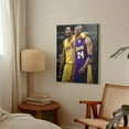thumbnail image 3 of Kobe Bryant Canvas Wall Art Print Poster, Iconic Basketball Player Dual-Era Tribute Artwork, No. 8 and No. 24 Jersey Mamba Mentality Wall Decor for Home Gym Dorm Office Living Room, 3 of 7