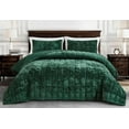 thumbnail image 2 of Chezmoi Collection Piers Forest Green Velvet Quilt Queen Set, 3-Piece Lush Plush Distressed Velvet Bedding All Season Lightweight Bedspread, Brushed Microfiber Reverse with Double Square Stitch, 2 of 9