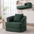thumbnail image 2 of GNIXUU Folding Sofa Bed,Boneless Chaise Lounge Chair, 2 in 1 Convertible Sofa ,Comfy Small Reading Couch Recliner, Chenille Floor Sleeper for Living Room, Bedroom, Home Office, Green, 2 of 7