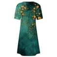 thumbnail image 4 of Summer Flower Dress for Women Casual Short Sleeve Crewneck Tank Dresses Beach Vacation Mini Sundress, 4 of 4