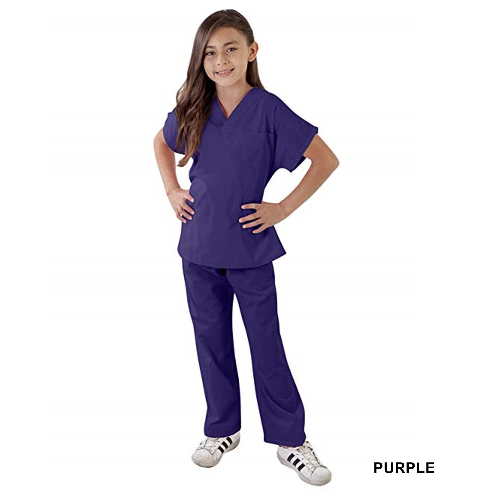 NATURAL UNIFORMS Unisex Kids Soft Cotton Blend Scrubs Set Costume with