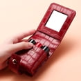 thumbnail image 2 of Leather Lipstick Holder Case with Mirror – Portable Travel Makeup Organizer for 3 Lipsticks, Compact Cosmetic Storage, 2 of 6