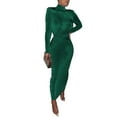 thumbnail image 1 of U.Vomade Combinaison Longue Aguichant pour Femmes à Manches Longues, Col Montant, Mode, Simple, Couleur Unie, au-Dessus du Genou, Élégante, Pyjama Aguichant, Robe de Fête d'Anniversaire, 1 of 3