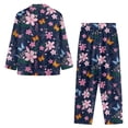 thumbnail image 4 of Kuiaobaty Cherry Blossom Butterfly Print Pajama Set for Women Homewear Sleepwear Comfy Loungewear Soft Casual Daily Wear Nightwear Sets, M, 4 of 7