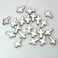 thumbnail image 6 of U8MO 200 Silver Tone Metallic Acrylic Smooth Cross Beads 13X9mm Earring Craft DIY-13X9mm, 6 of 9
