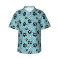 thumbnail image 2 of Picia Cute Dog Footprints Gentle Cotton Regular Fit Short Sleeve Casual Hawaiian Shirt for Men-3X-Large, 2 of 9