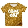 thumbnail image 4 of LIIPEE Girls Boys T-Shirt Cartoon Baseball Letter Graphic Printed Short Sleeve Round Neck Sequins Tshirt Tops Girl Comfortable Indoor Outdoor Wear Tee,Gold,6-7 Years, 4 of 4