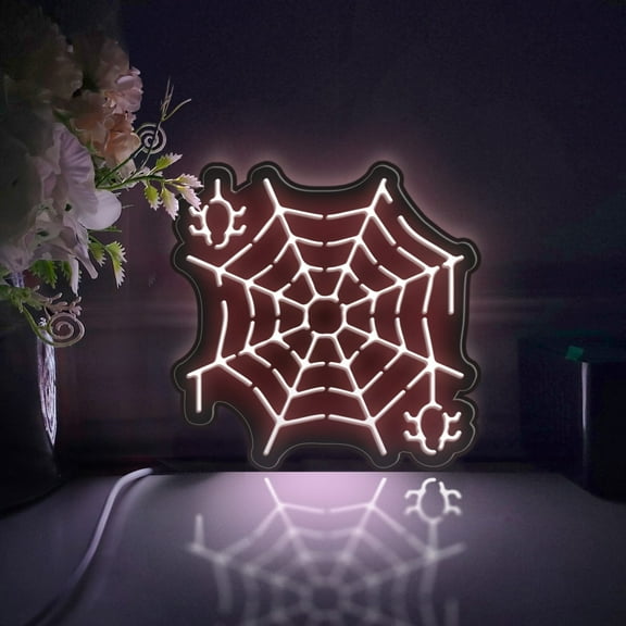 Spider Led Light Box, Dimmable Neon-Like Light Signs USB Power for Wall Decor Bedroom Decoration, Static Light (WxH) 6"x6"