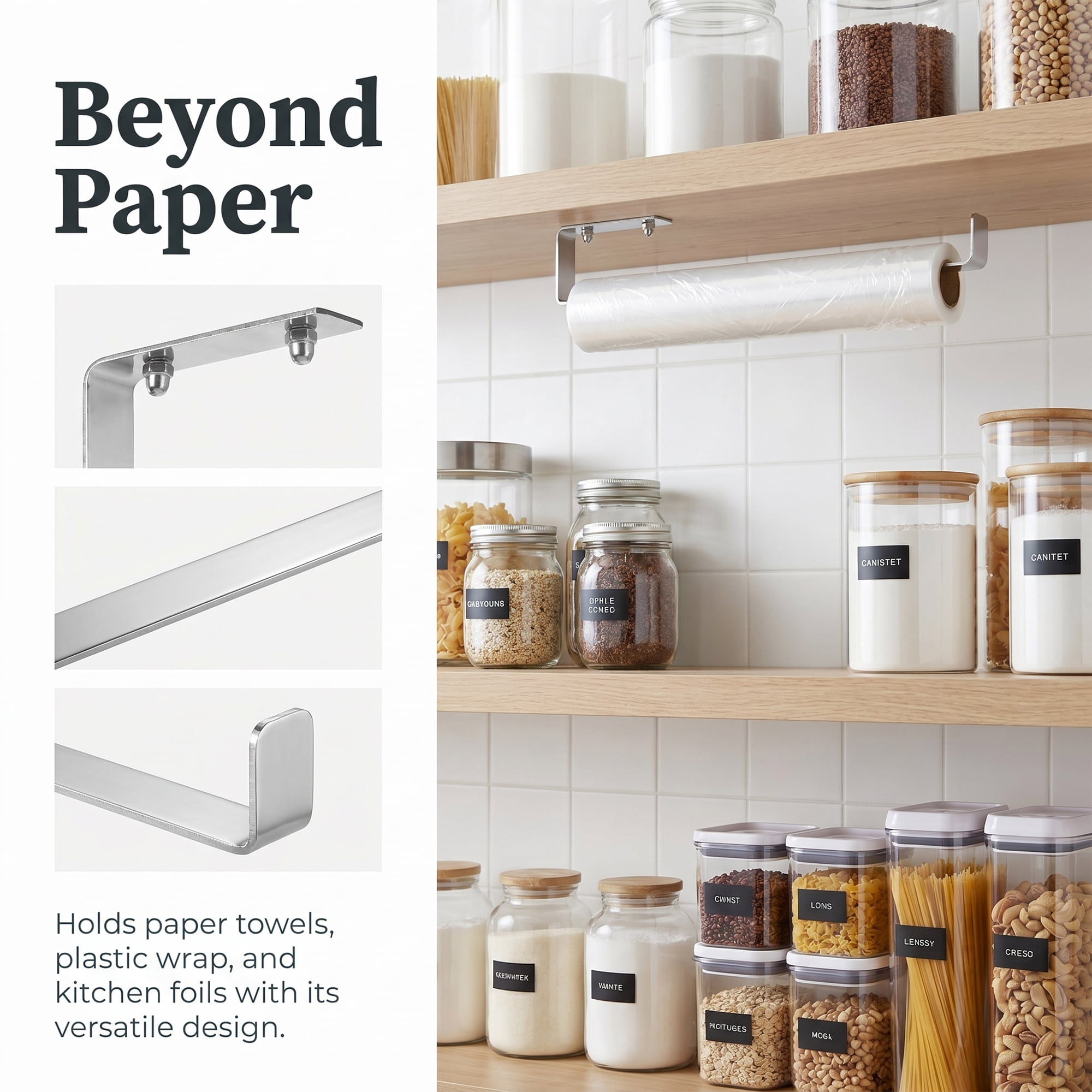 Unique Bargains Stainless Steel Wall Mount Paper Towel Holder Silver 12.2x0.8inch
