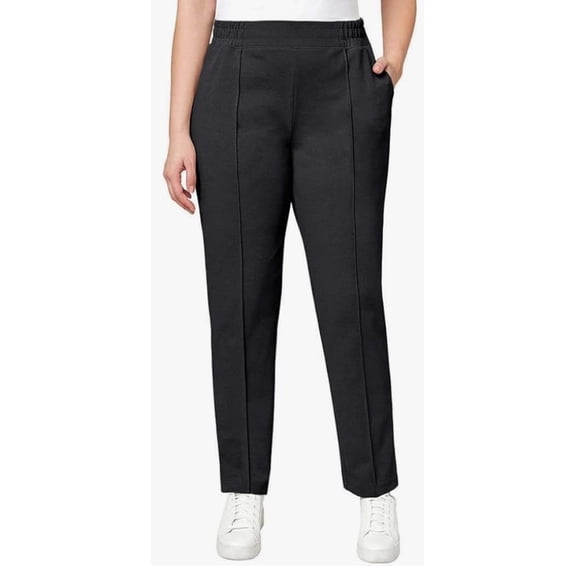 Mondetta Women's Textured Pintuck Straight Leg Pant, Black, X-Large