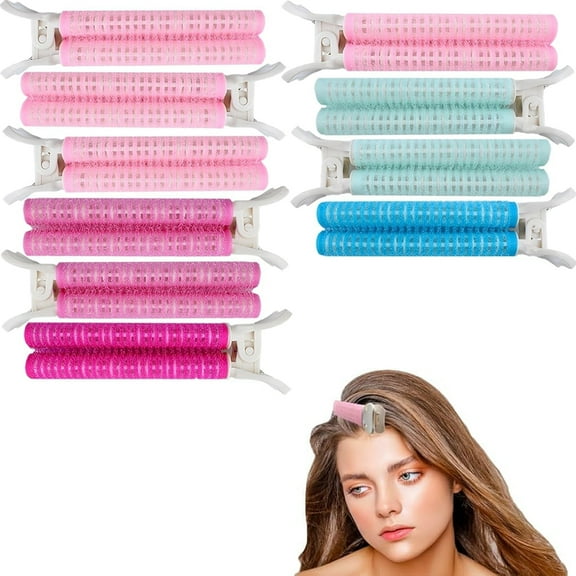 GoXteam 10Pcs Hair Rollers with Clip, Portable Hair Volume Clip, Volumizing Hair Root Clips, Bangs Curler DIY Hair, Styling Accessories, Random Colors